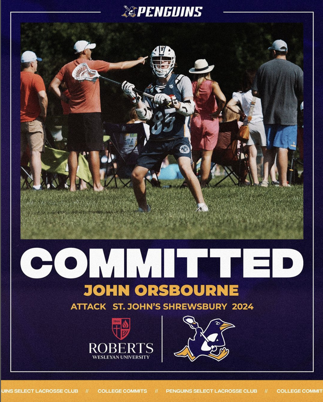 Penguins 2024 Commit John Orsbourne Penguins Lacrosse